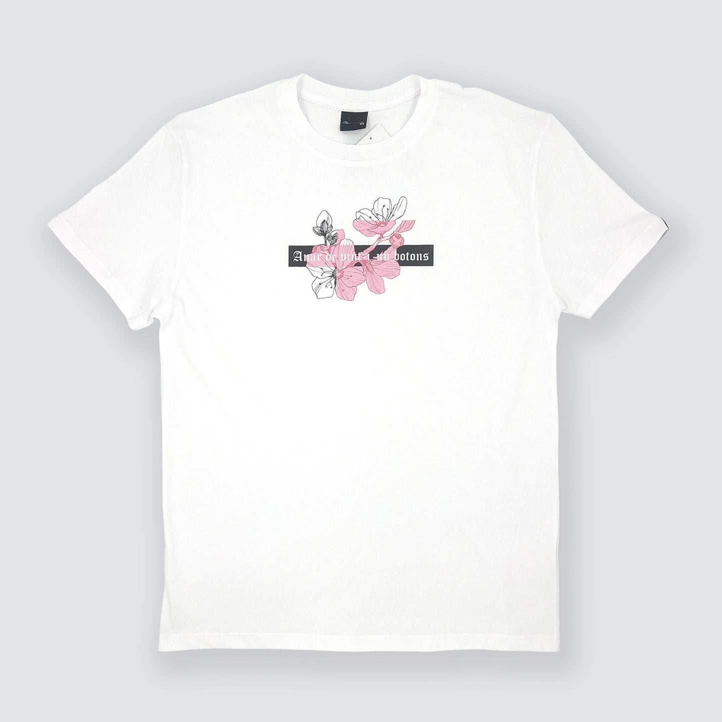White Design T-shirt with Buttons