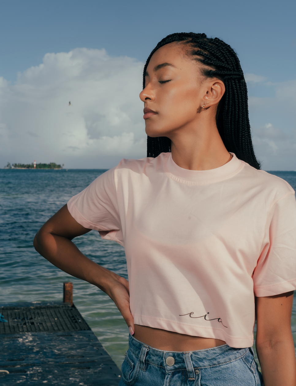 pink crop top